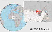 Gray Location Map of Nguru, highlighted country, highlighted parent region