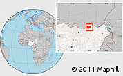 Gray Location Map of Nguru, highlighted country
