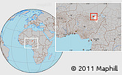 Gray Location Map of Nguru, highlighted parent region, within the entire country