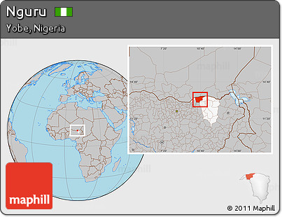 Gray Location Map of Nguru, highlighted parent region