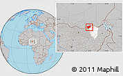 Gray Location Map of Nguru, highlighted parent region