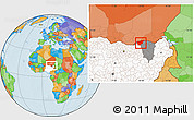 Political Location Map of Nguru, highlighted country, highlighted parent region