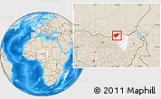 Shaded Relief Location Map of Nguru, highlighted parent region