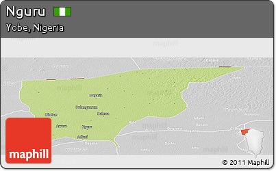 Physical Panoramic Map of Nguru, lighten, desaturated