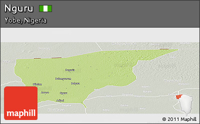 Physical Panoramic Map of Nguru, lighten, semi-desaturated