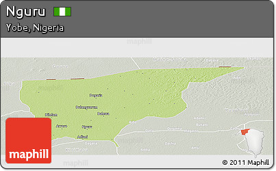 Physical Panoramic Map of Nguru, lighten, semi-desaturated