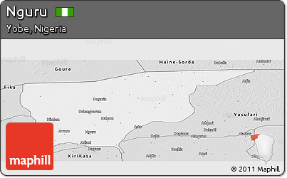 Silver Style Panoramic Map of Nguru