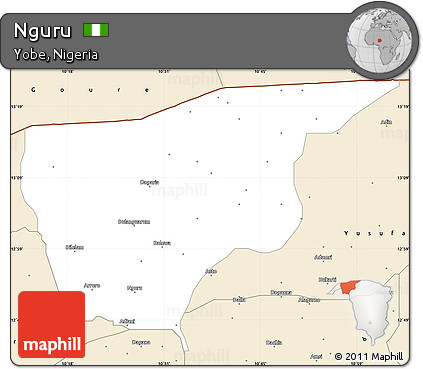 Classic Style Simple Map of Nguru