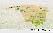 Satellite Panoramic Map of Yobe, lighten