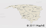 Shaded Relief Panoramic Map of Yobe, single color outside