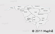 Silver Style Panoramic Map of Yobe, single color outside