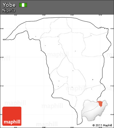 Blank Simple Map of Yobe, cropped outside, no labels