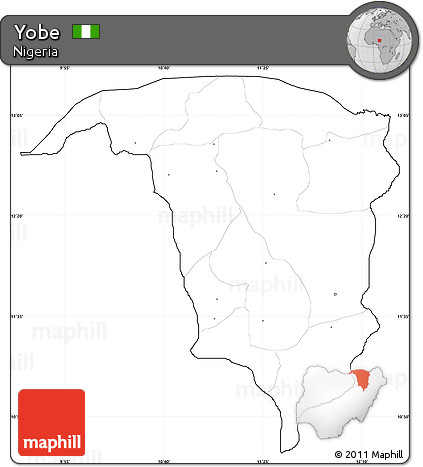 Blank Simple Map of Yobe, cropped outside, no labels