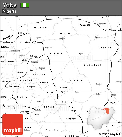 Blank Simple Map of Yobe