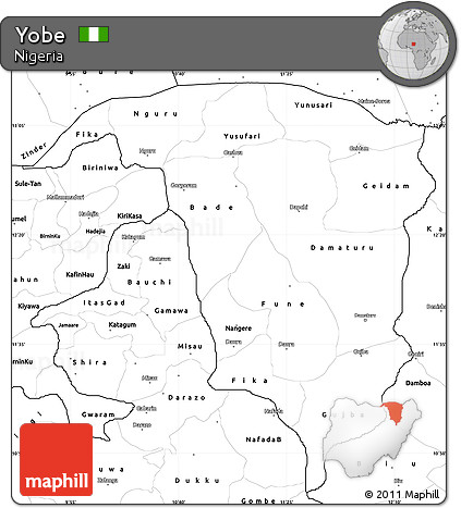 Blank Simple Map of Yobe