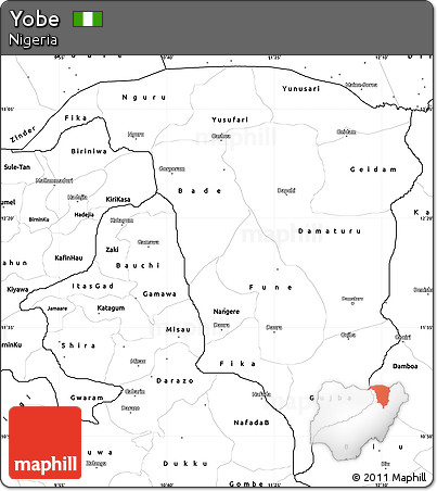 Blank Simple Map of Yobe