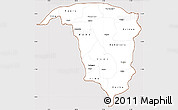 Classic Style Simple Map of Yobe, cropped outside