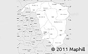 Silver Style Simple Map of Yobe