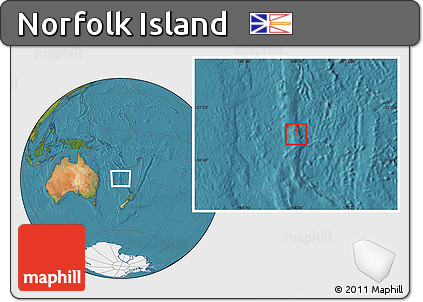 Satellite Location Map of Norfolk Island