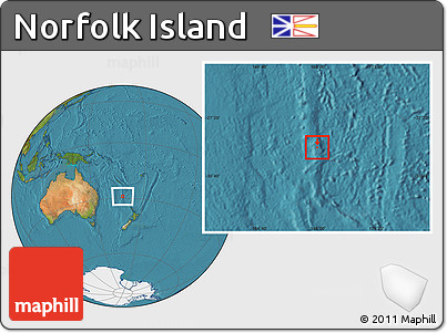 Satellite Location Map of Norfolk Island