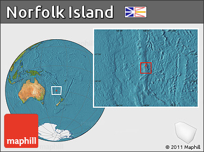 Satellite Location Map of Norfolk Island