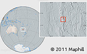 Satellite Location Map of Norfolk Island, lighten, semi-desaturated