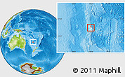 Satellite Location Map of Norfolk Island, physical outside