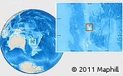 Satellite Location Map of Norfolk Island, shaded relief outside