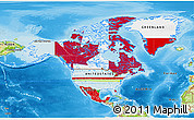 Flag 3D Map of North America, physical outside