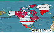 Flag 3D Map of North America, satellite outside