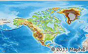 Physical 3D Map of North America, shaded relief outside