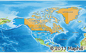 Political 3D Map of North America, physical outside
