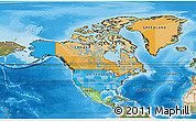 Political 3D Map of North America, satellite outside, bathymetry sea