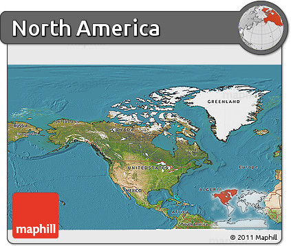 Satellite 3D Map of North America