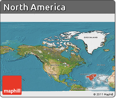 Satellite 3D Map of North America
