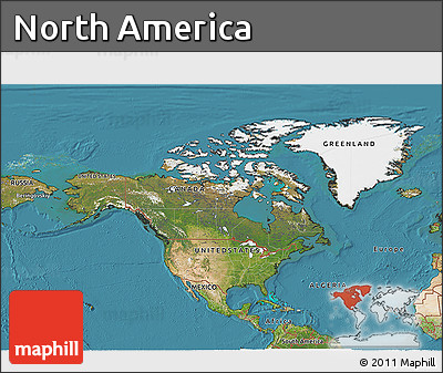 Satellite 3D Map of North America