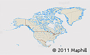 Shaded Relief 3D Map of North America, cropped outside