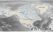 Shaded Relief 3D Map of North America, desaturated