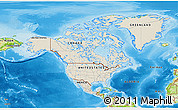 Shaded Relief 3D Map of North America, physical outside