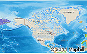 Shaded Relief 3D Map of North America, political outside, shaded relief sea