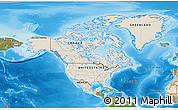 Shaded Relief 3D Map of North America, satellite outside, shaded relief sea