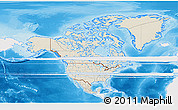 Shaded Relief 3D Map of North America, single color outside