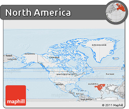 Silver Style 3D Map of North America