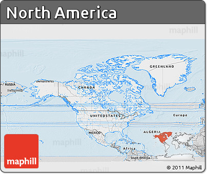 Silver Style 3D Map of North America