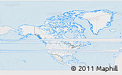 Silver Style 3D Map of North America, single color outside