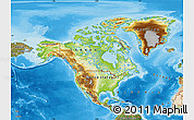 Physical Map of North America, satellite outside, shaded relief sea