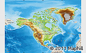 Physical Map of North America, shaded relief outside