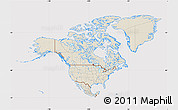 Shaded Relief Map of North America, cropped outside