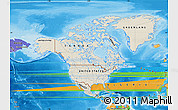 Shaded Relief Map of North America, political outside