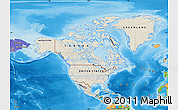 Shaded Relief Map of North America, political outside, shaded relief sea